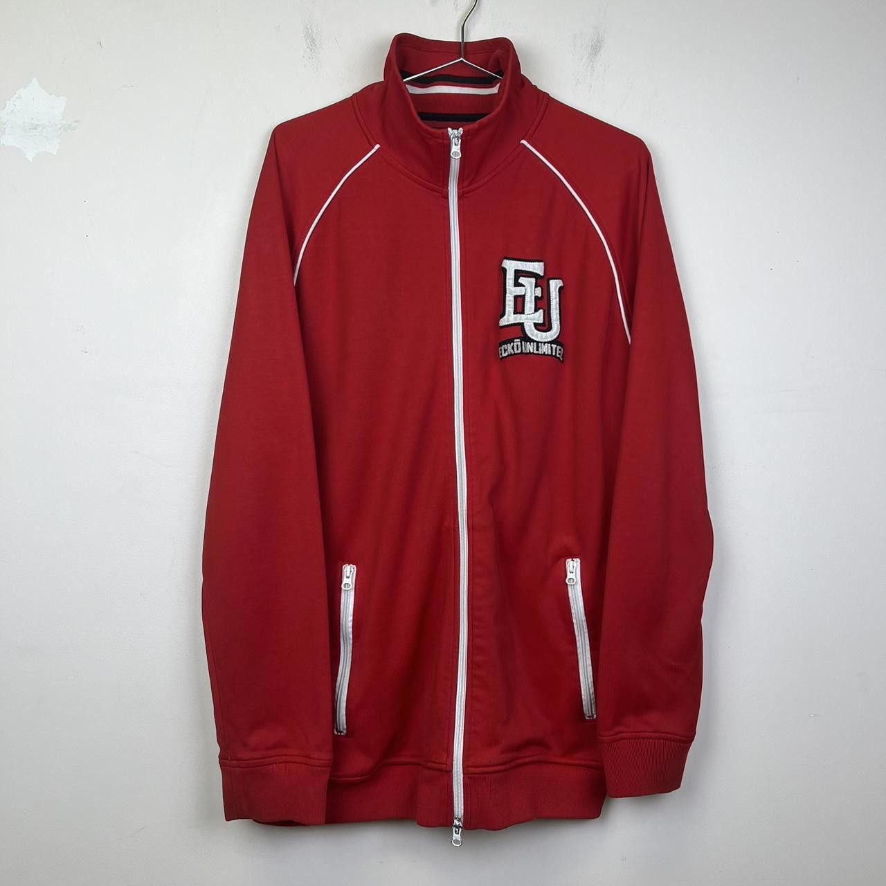Designer Ecko Unlimited Red Track Jacket y2k Rap Zip Size US XL / EU 56 / 4 - 1 Thumbnail