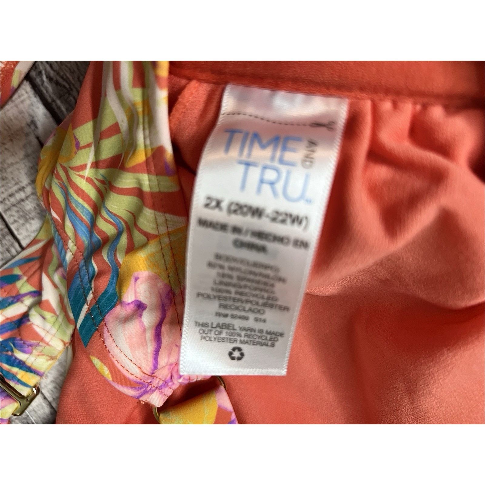 Other Time and Tru Tropical Floral Bikini Swimsuit Yellow 2pc NWT Size XXL / US 16-18 / IT 52-54 - 7 Thumbnail