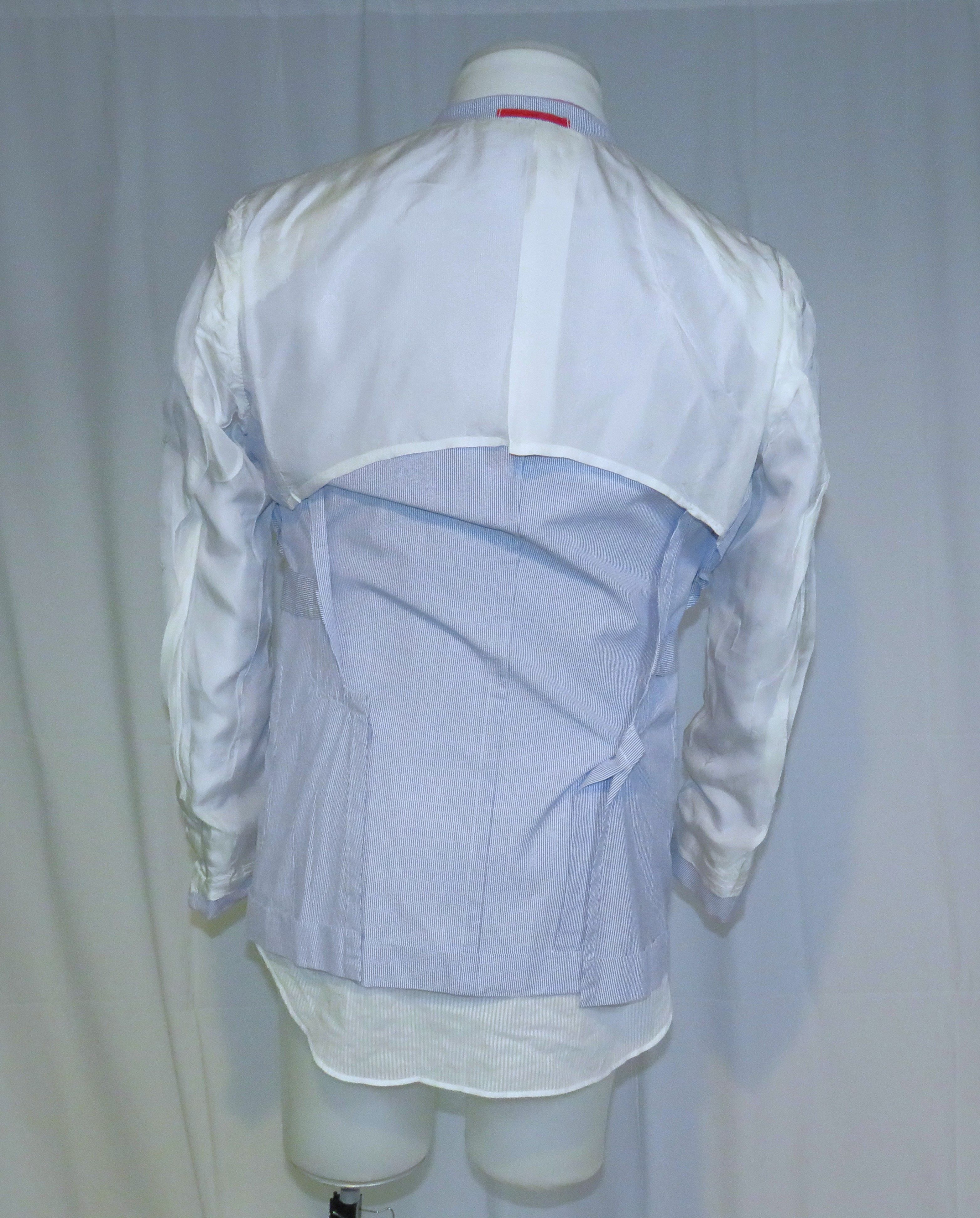 Isaia Sailor Seersucker Blue Stripe Current Three/Two Blazer 42R Size 42R - 13 Thumbnail