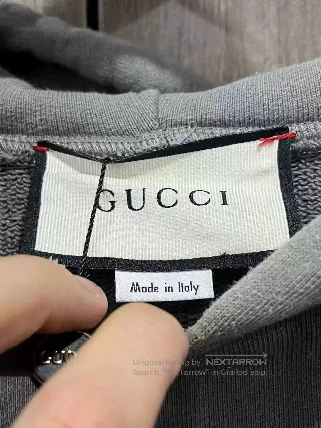 Gucci Gucci Gray Hoodie with Yellow Stripes. Size US L / EU 52-54 / 3 - 4 Thumbnail