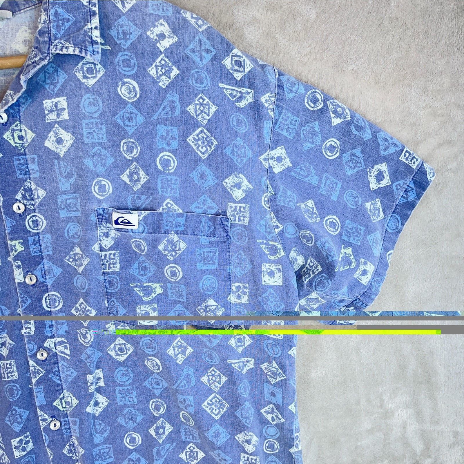 Quiksilver Quicksilver Master Plan Blue Cross Wave Shirt Men's M 90s Size US M / EU 48-50 / 2 - 3 Thumbnail