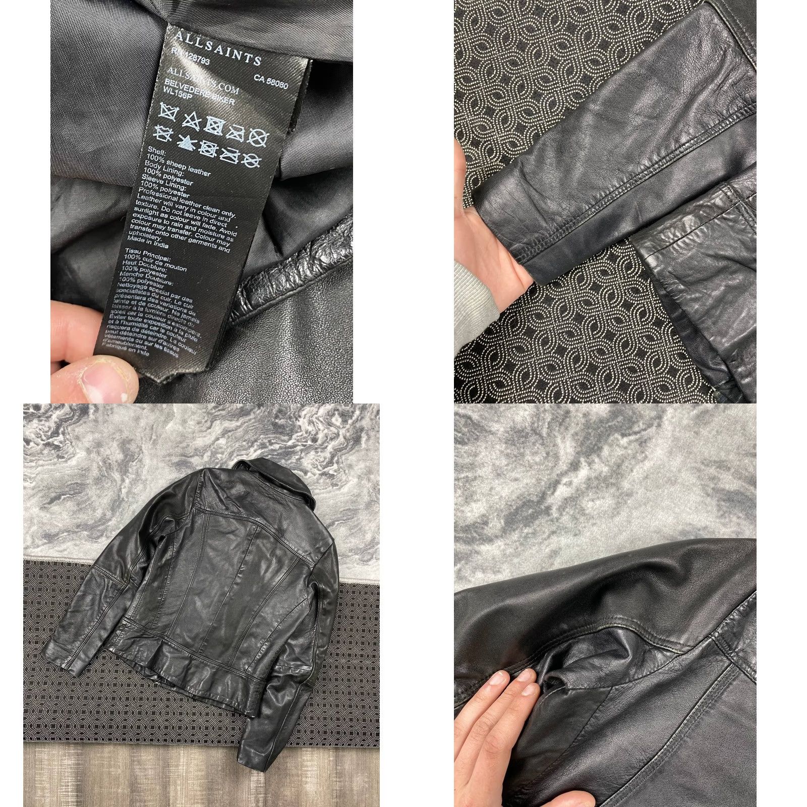 Allsaints VINTAGE AllSaints Belvedere Leather Jacket Women 36 Black Biker Shirt Style 6? Size XS / US 0-2 / IT 36-38 - 9 Thumbnail
