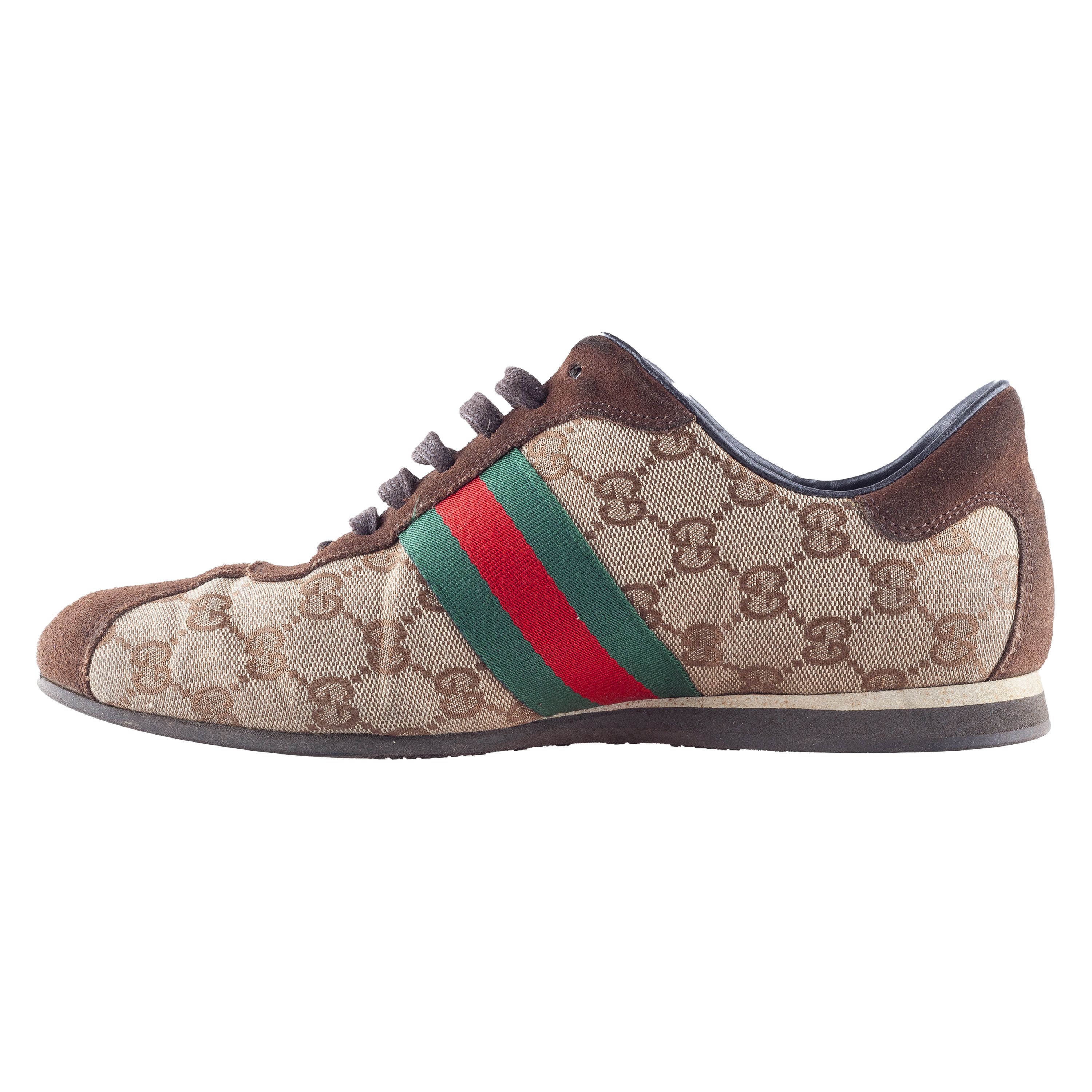 Gucci Vintage Gucci Monogram Brown Sneakers (39 EU) Size US 6 / EU 39 - 4 Thumbnail