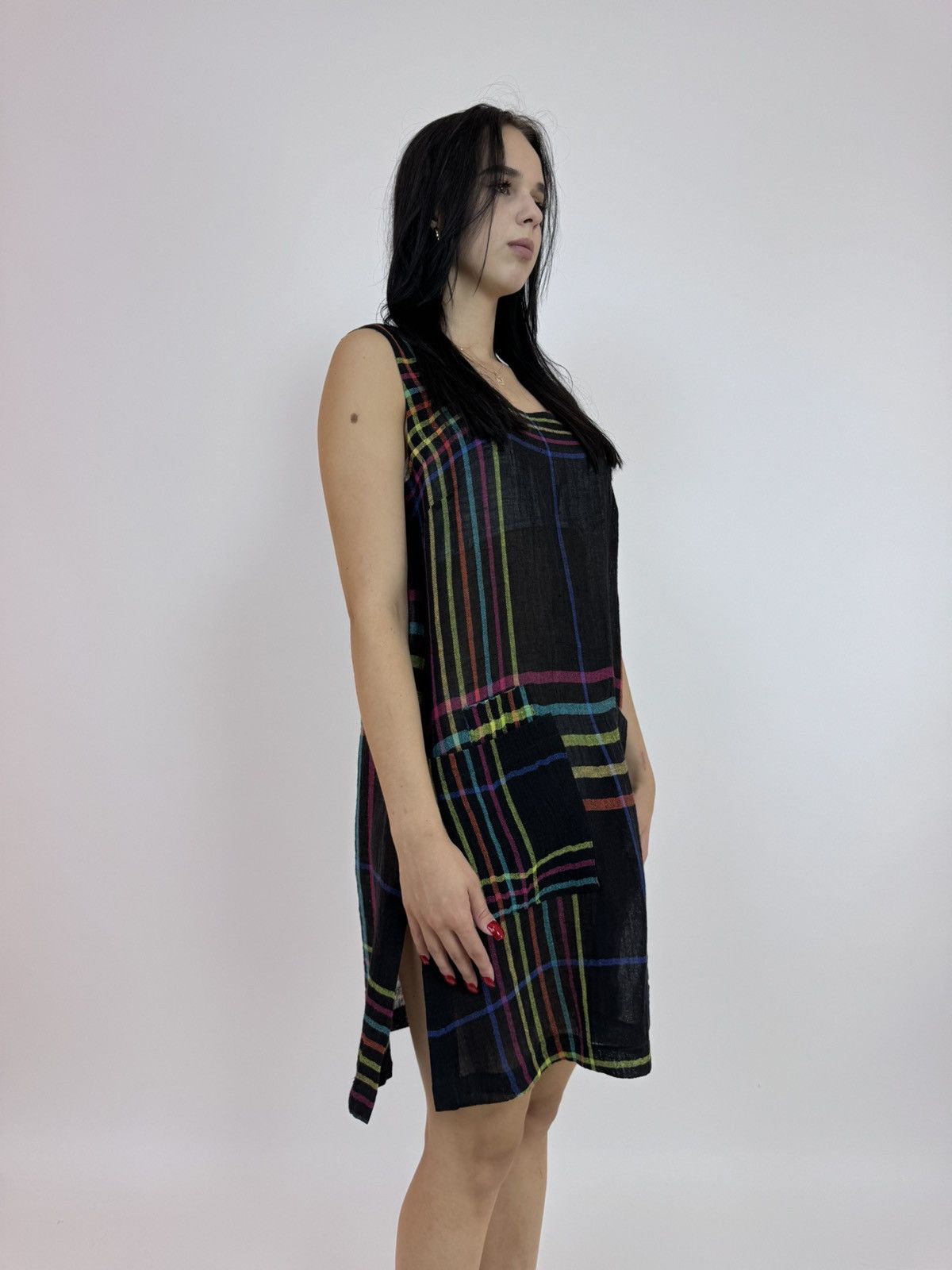 Designer × Japanese Brand AINO LINEN DRESS Plaid lino midi dress Womens relaxed XS Size XS / US 0-2 / IT 36-38 - 12 Thumbnail