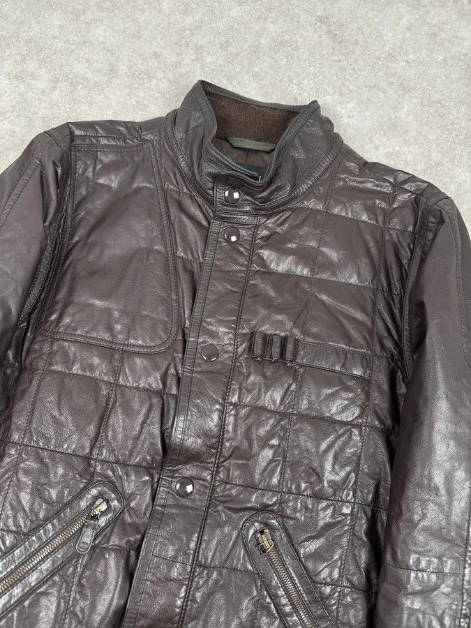 Gucci 2000s Gucci Brown Quilted Leather Jacket Size US L / EU 52-54 / 3 - 6 Thumbnail