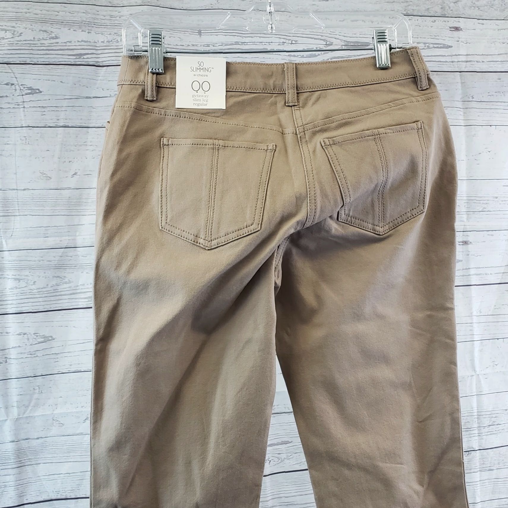 Vintage Chico's So Slimming Women's Getaway Slim Leg Jeans Sz 2 Brown Mid Rise Denim Cotton Blend 31 in Inseam Slimming Womens Jeans Size 26" / US 2 / IT 38 - 4 Thumbnail