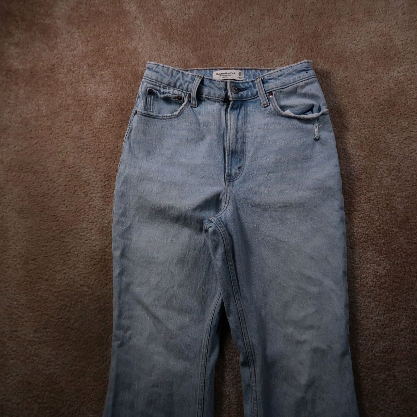 Abercrombie & Fitch Abercrombie & Fitch high rise flare jeans women'S 4/27 blue denim stretch Size 27" / US 4 / IT 40 - 3 Thumbnail