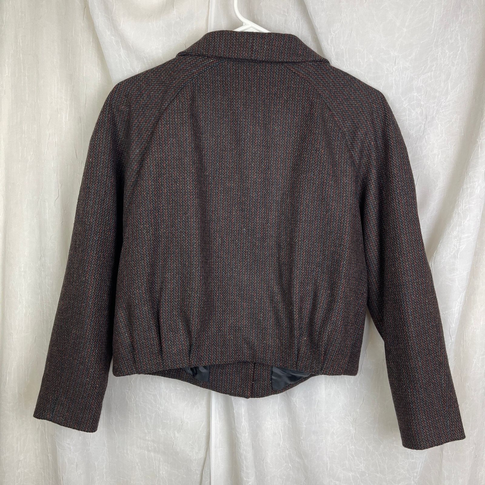 Vintage VTG Y2K Semantiks Cozy Tweed Jacket Brown Black Cottagecore Size M / US 6-8 / IT 42-44 - 18 Thumbnail