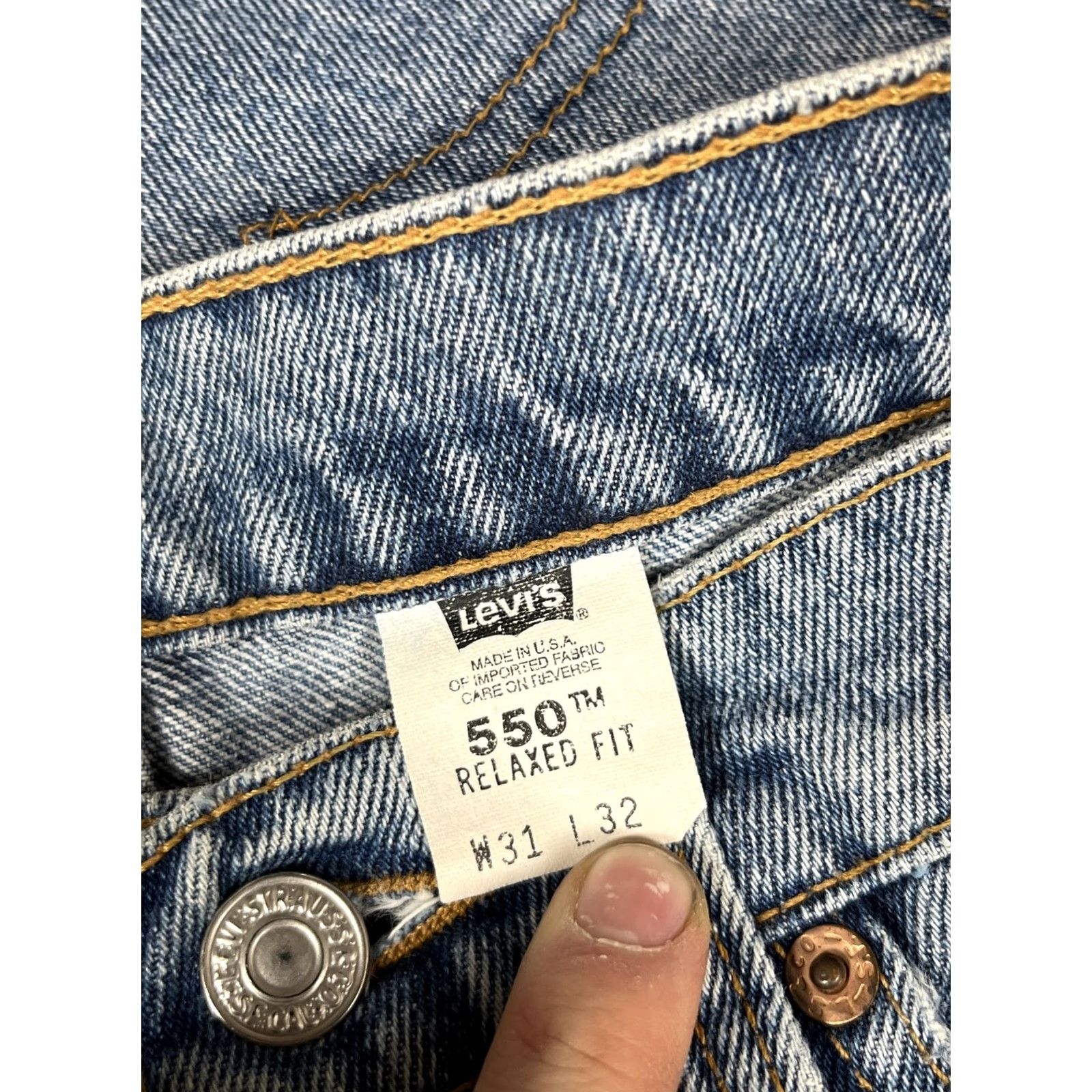 Levi's VINTAGE Levi's 550 Jeans Men 30x32 Blue Relaxed Baggy Taper Skate Loose Tag Denim Cotton Size US 32 / EU 48 - 7 Thumbnail