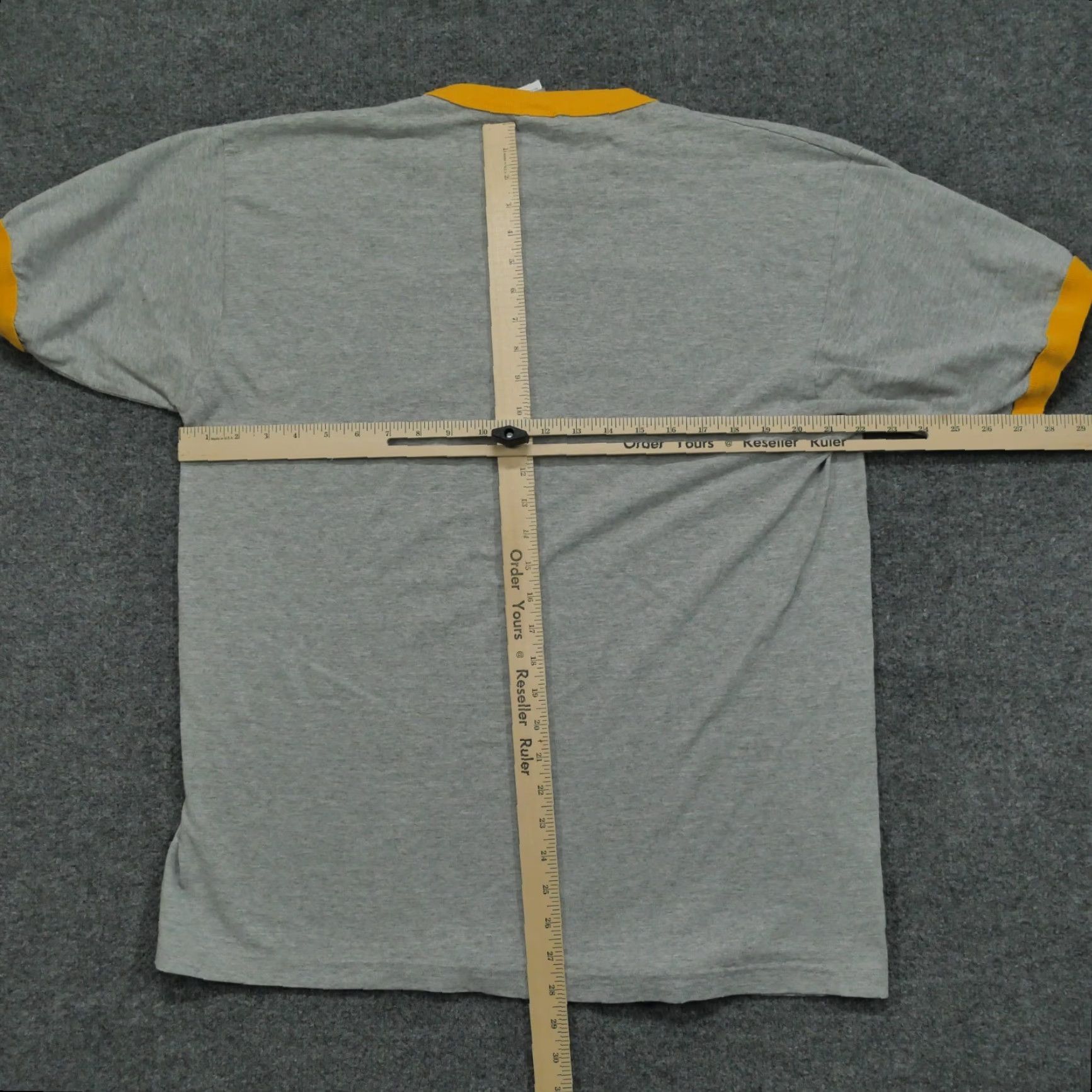 Spell VINTAGE Las Vegas T Shirt Adult XL Grey Yellow Ringer Spell Out Tourist Mens Y2K Size US XL / EU 56 / 4 - 6 Thumbnail