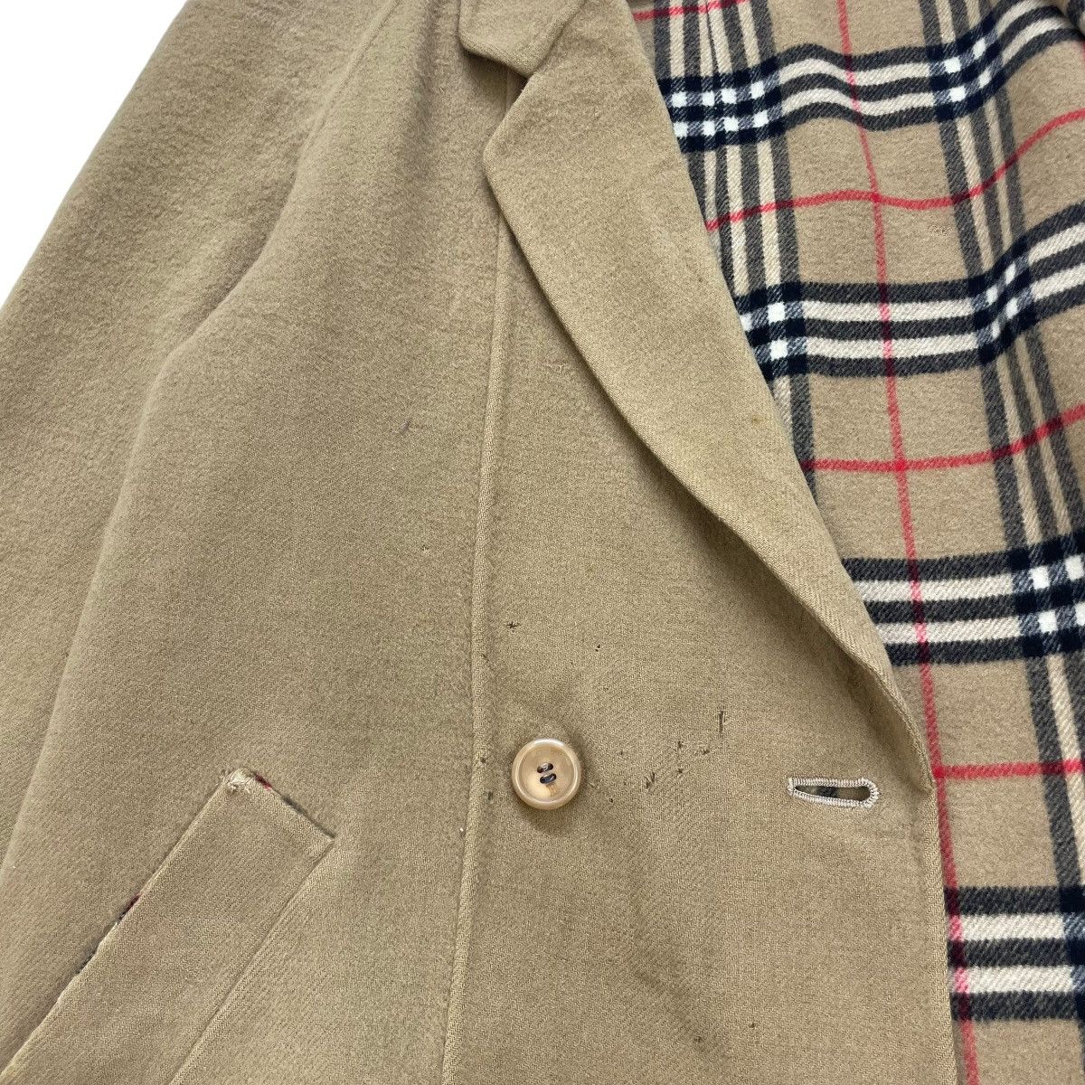 Autumn Cashmere × Burberry × Vintage 💥Vintage 90s Distressed Burberrys Nova Check Wool Jacket Size M / US 6-8 / IT 42-44 - 6 Thumbnail