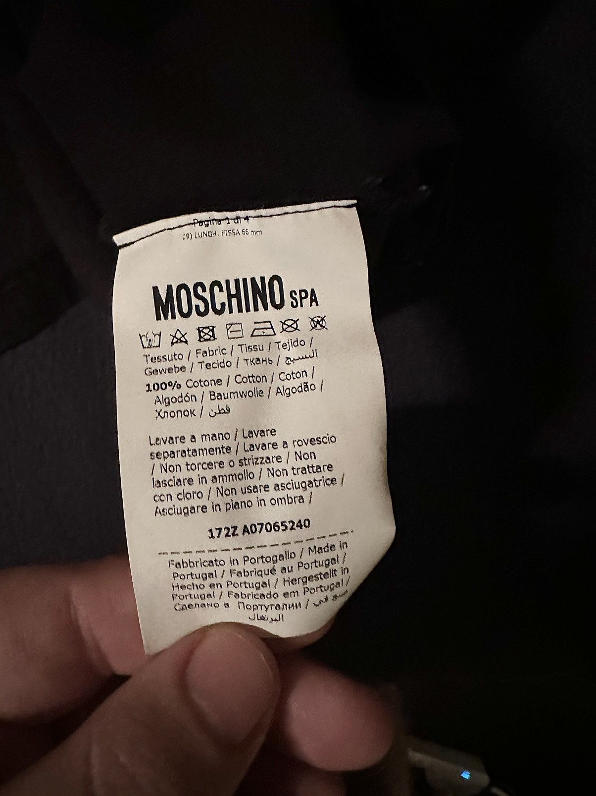 Moschino Moschino Black Men’s T Shirt / White Bold Logo Size US XS / EU 42 / 0 - 12 Thumbnail