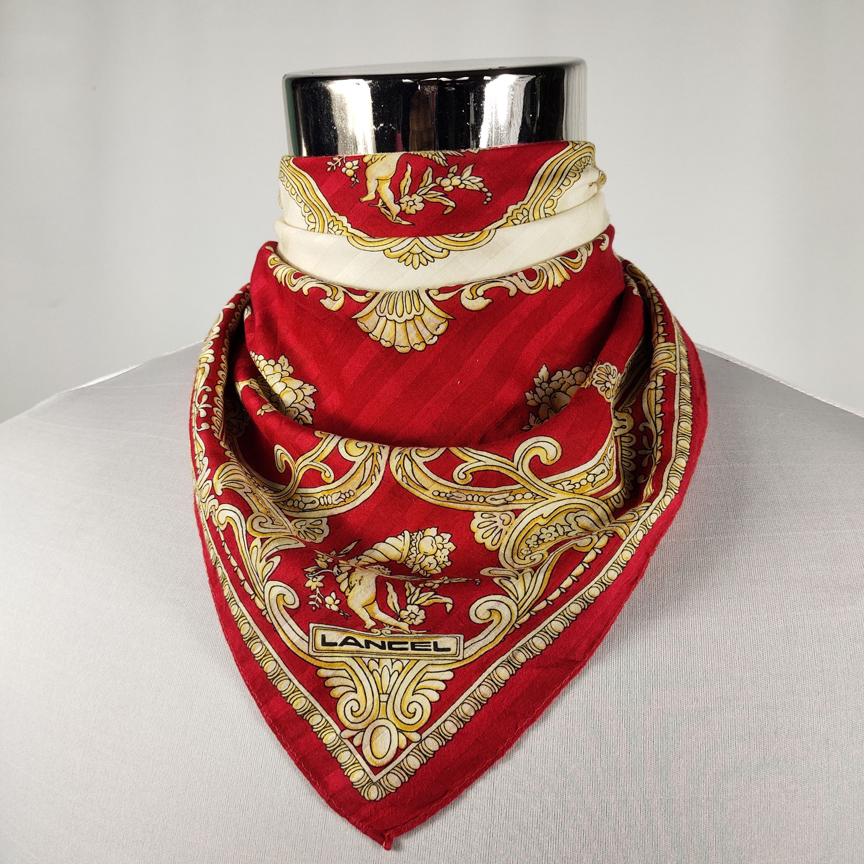Lancel × Vintage Lancel Handkerchief / Neckerchief / Bandana FZ671 Size ONE SIZE - 1 Thumbnail