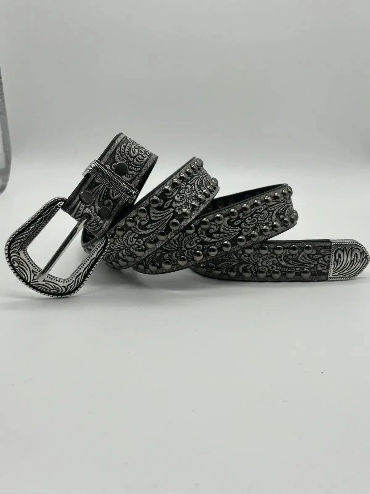 Japanese Brand Gothic Studded Belt (cement gray) Size ONE SIZE - 1 Thumbnail