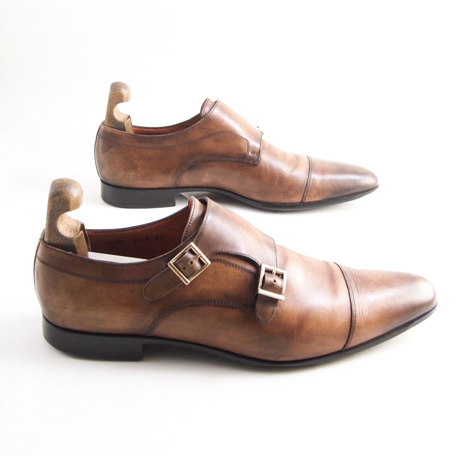 Santoni Santoni Double Monks Brown Leather US 11 E EU 44 F Size US 11 / EU 44 - 4 Thumbnail