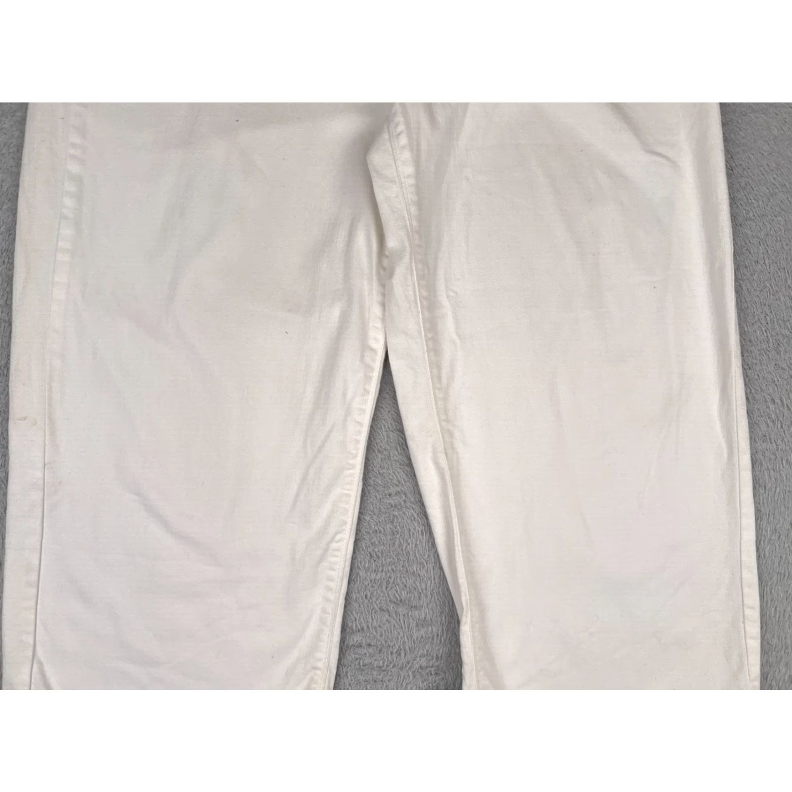 J. Jill J. Jill Jeans Women 14 White Denim Capri Raw Hem Authentic Fit Cotton Blend 36x24 - Regular Jeans - Kid? Size 36" / US 14 / IT 50 - 3 Thumbnail