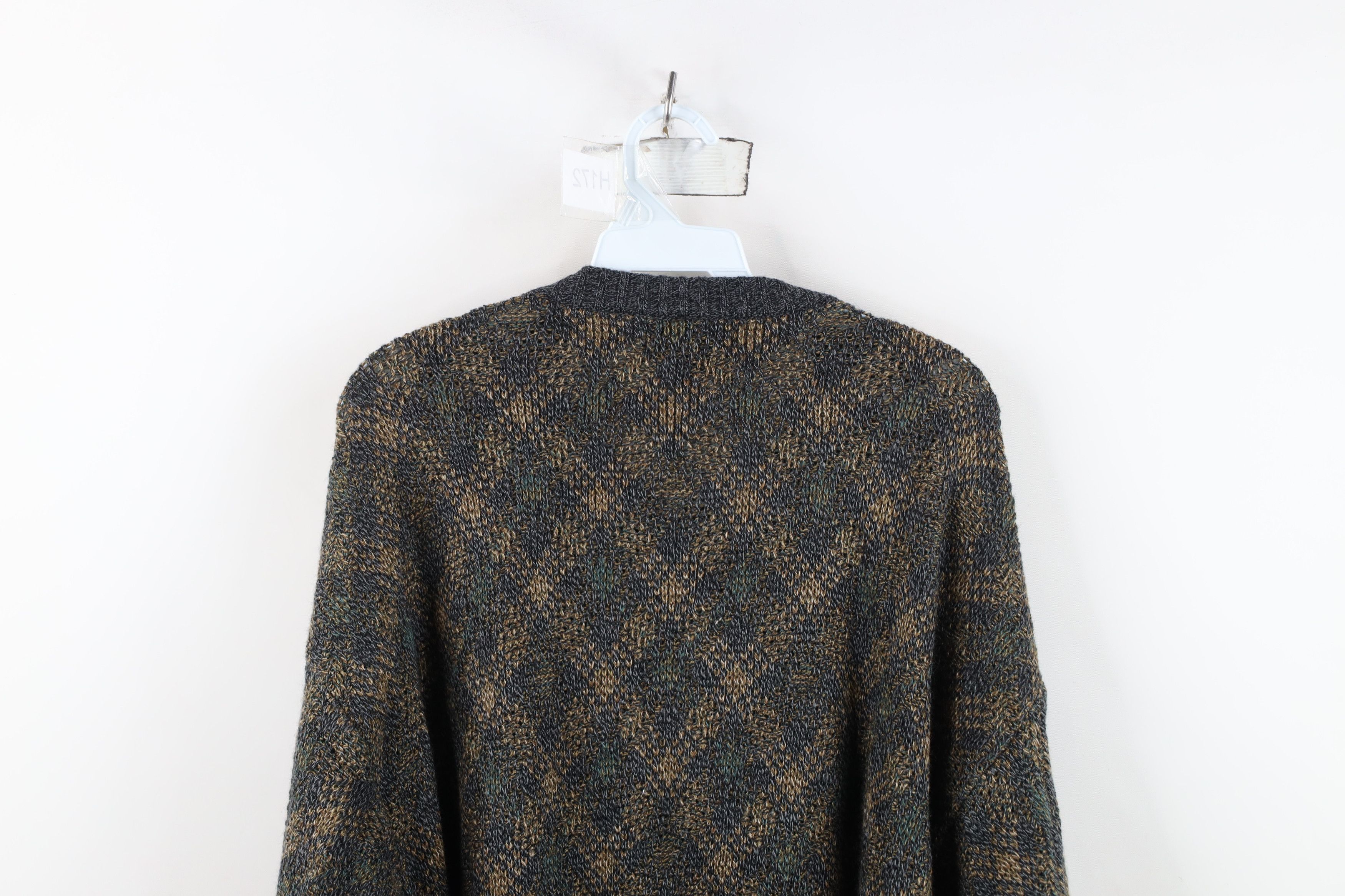 Vintage Vintage 90s Streetwear Diamond Knit Crewneck Sweater Size US XXL / EU 58 / 5 - 7 Thumbnail