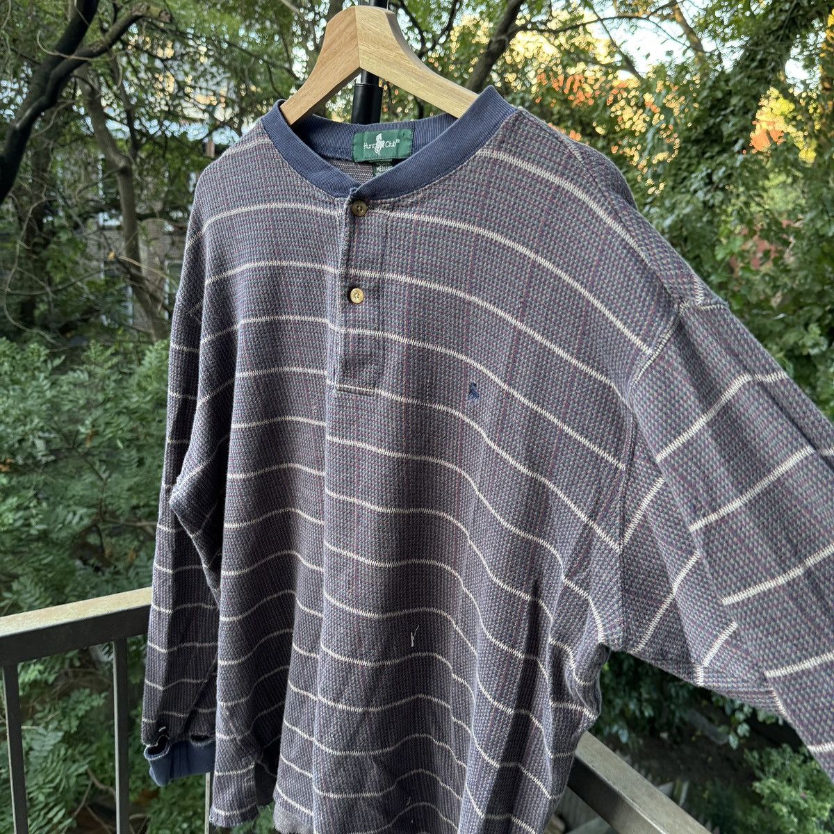 Vintage Thrashed Faded Distressed Henley Shirt ERD Grunge Chrome Size US XL / EU 56 / 4 - 4 Thumbnail