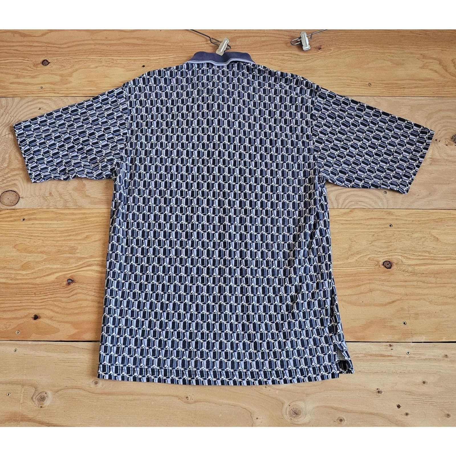 Other Jack Nicklaus Golf Shirt, Geometric, Blue Sz L 1990s Size US L / EU 52-54 / 3 - 2 Thumbnail