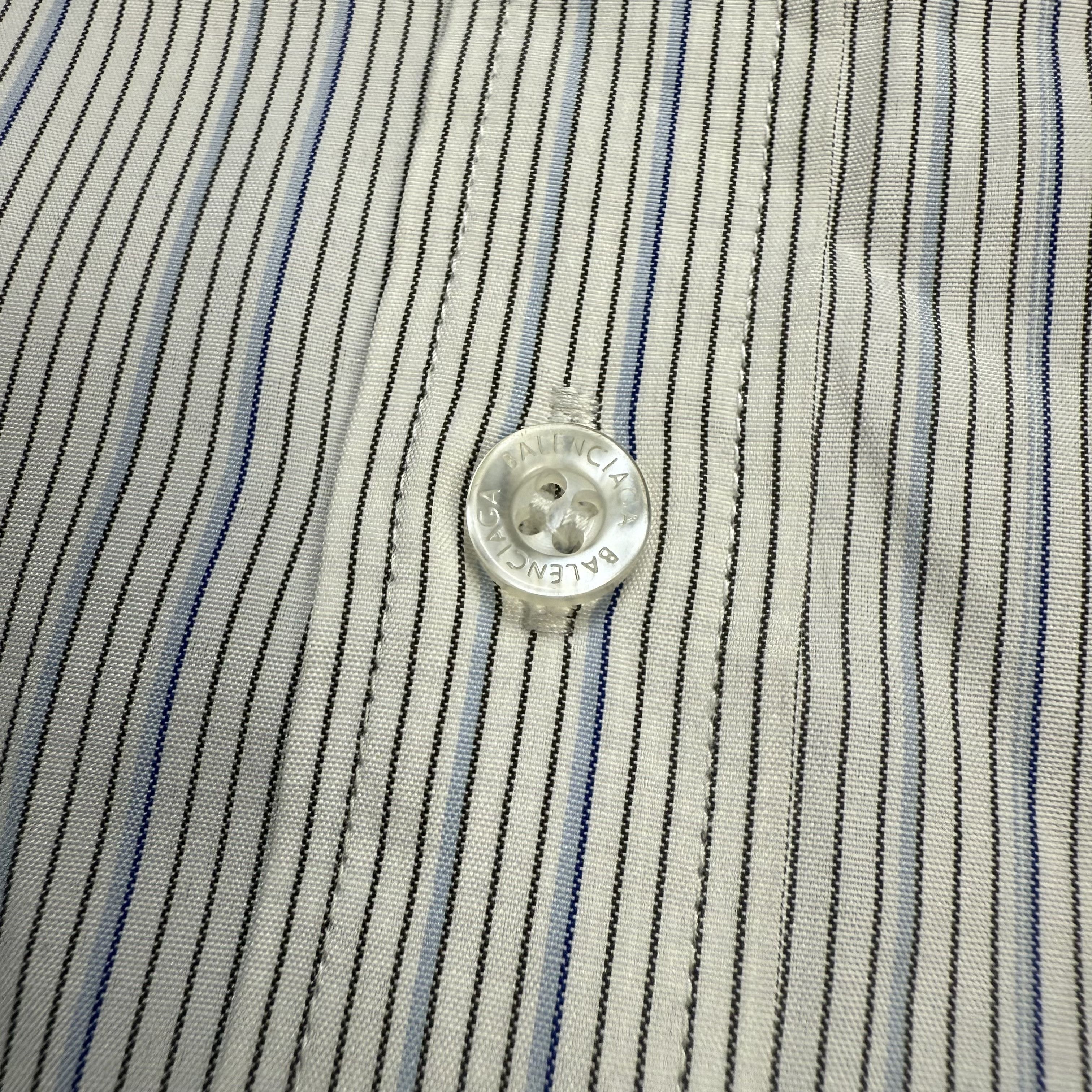 Balenciaga Vintage Balenciaga Striped Shirt Size US L / EU 52-54 / 3 - 5 Thumbnail