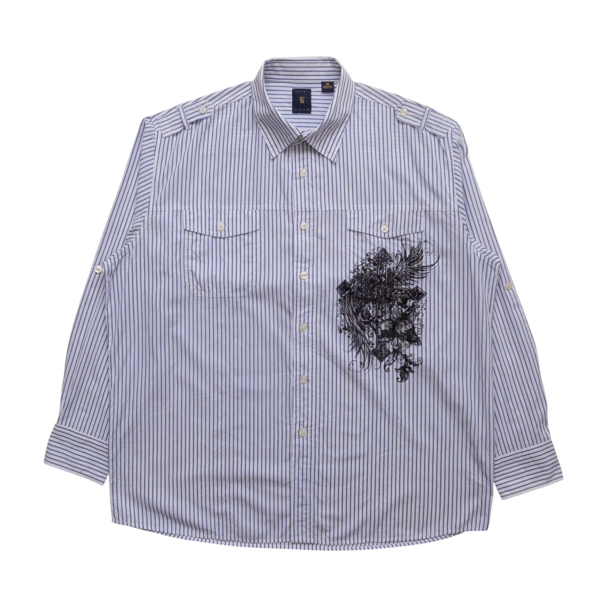 Japanese Brand Vintage 90s LGB Karl Kani Embroidered Punk Shirt Size US XXL / EU 58 / 5 - 1 Thumbnail