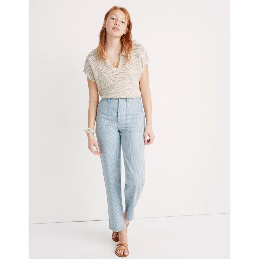 Madewell Madewell Griff Fatigue Pants Indigo Railroad Stripe Sz 24 Size 24" / US 00 / IT 34 - 6 Thumbnail