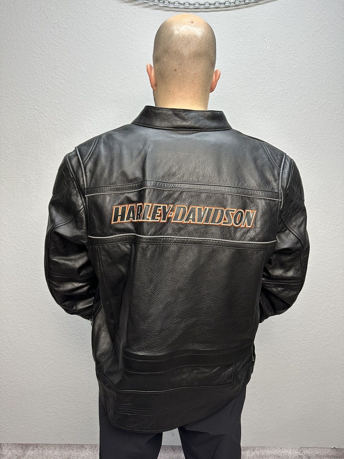 Vintage Vintage Harley-Davidson Leather Jacket Motorcycle Big Logo Size US XL / EU 56 / 4 - 3 Thumbnail
