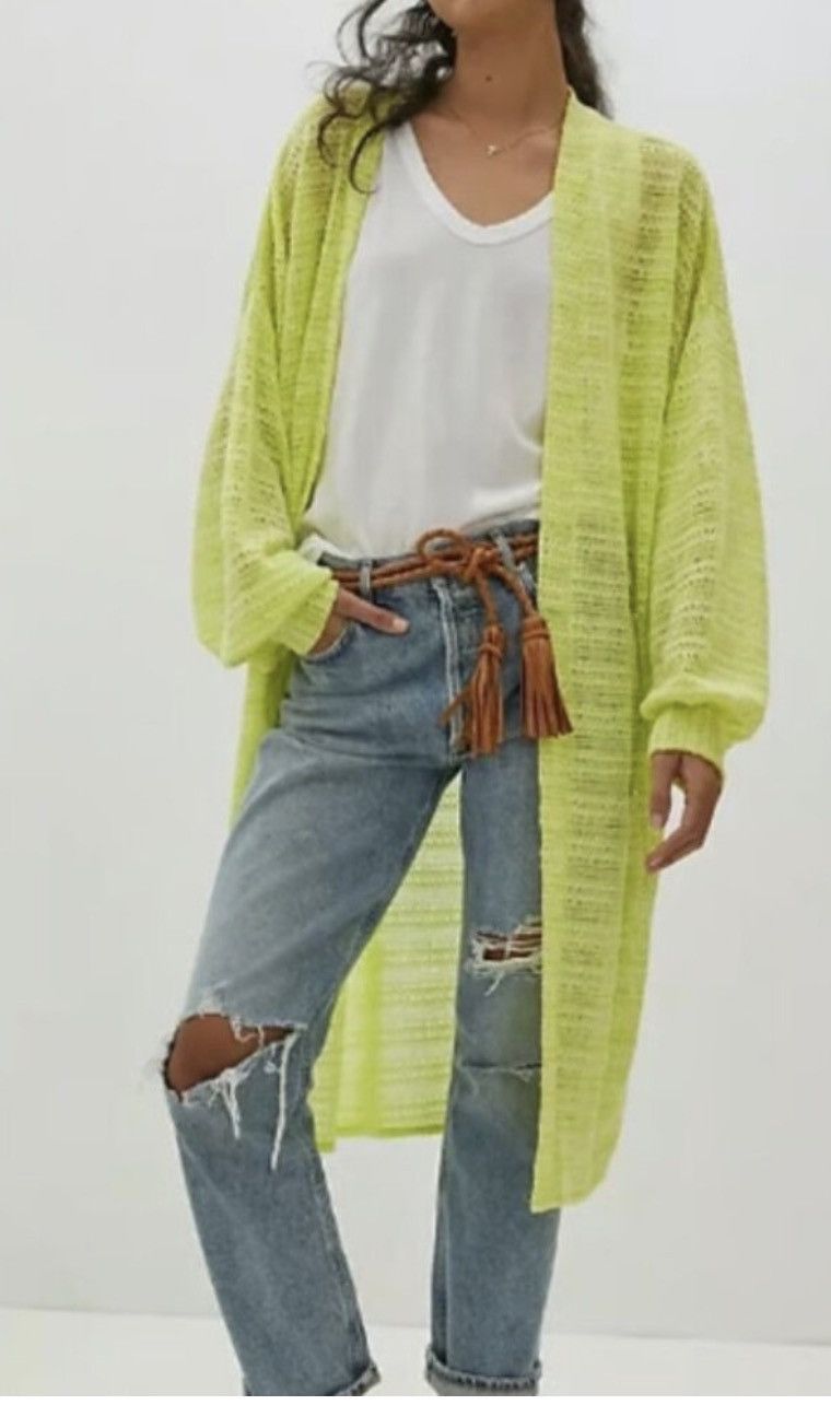 Anthropologie Anthropologie Neon Knit Long Beach Cardigan Size ONE SIZE - 1 Thumbnail