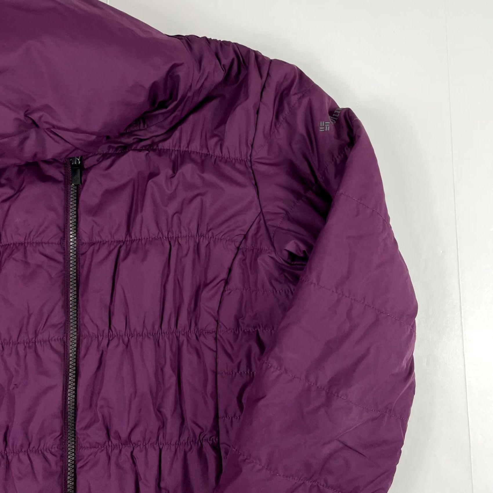 Vintage Columbia Jacket Womens Medium Purple Thermal Puffer Hooded Coat Jacket Outdoor Winter Skiing Compact Quilted Wind-Resistant Full Zip Size M / US 6-8 / IT 42-44 - 3 Thumbnail