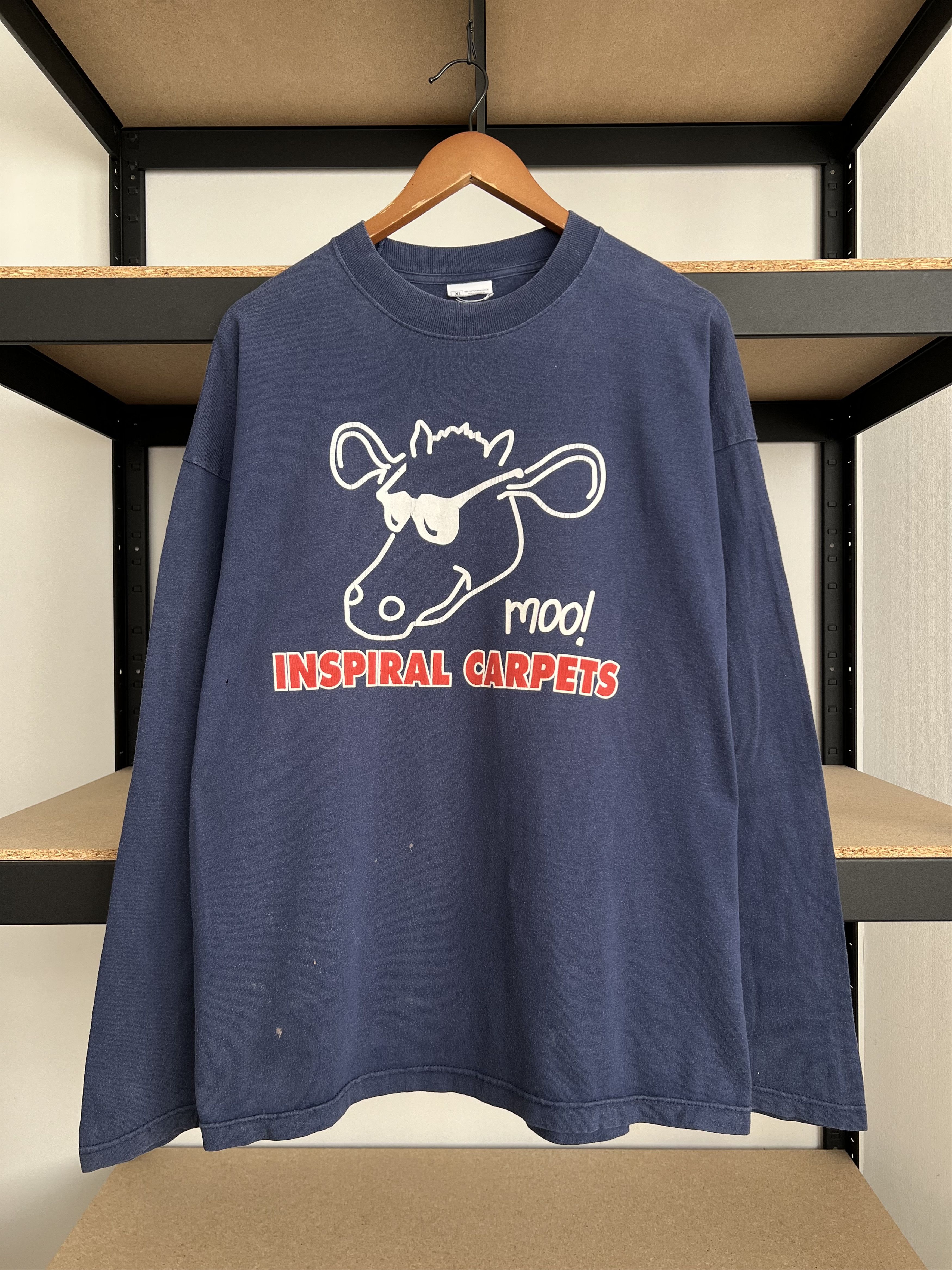 Band Tees Vintage 2003 Inspiral Carpets Moo! Cow Navy Long Sleeve Size US XL / EU 56 / 4 - 3 Thumbnail