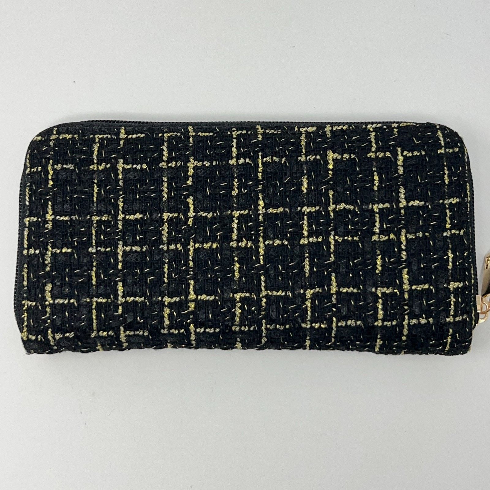 Badgley Mischka Badgley Mischka New York Black Gold Tweed Zip Wallet 8x4x1 Size ONE SIZE - 2 Thumbnail