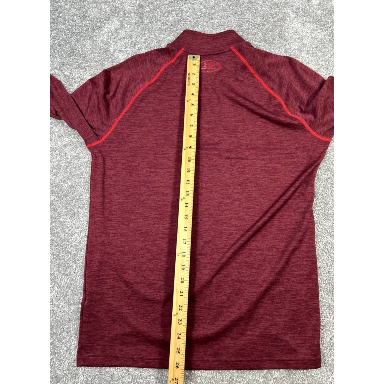 Under Armour Under Armour HeatGear Mens Red Quarter Zip Running Sweater 1/4 Zip Pullover Mock Neck Activewear Shirt Size US M / EU 48-50 / 2 - 7 Thumbnail