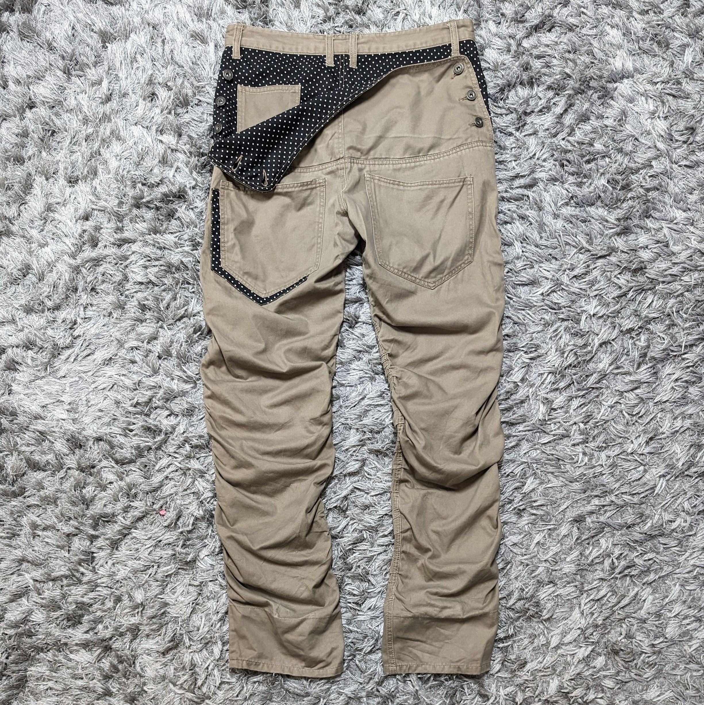 image of If Six Was Nine Vintage Ruched Double Waist Pants Parachute Trousers in Beige, Men's (Size 33)