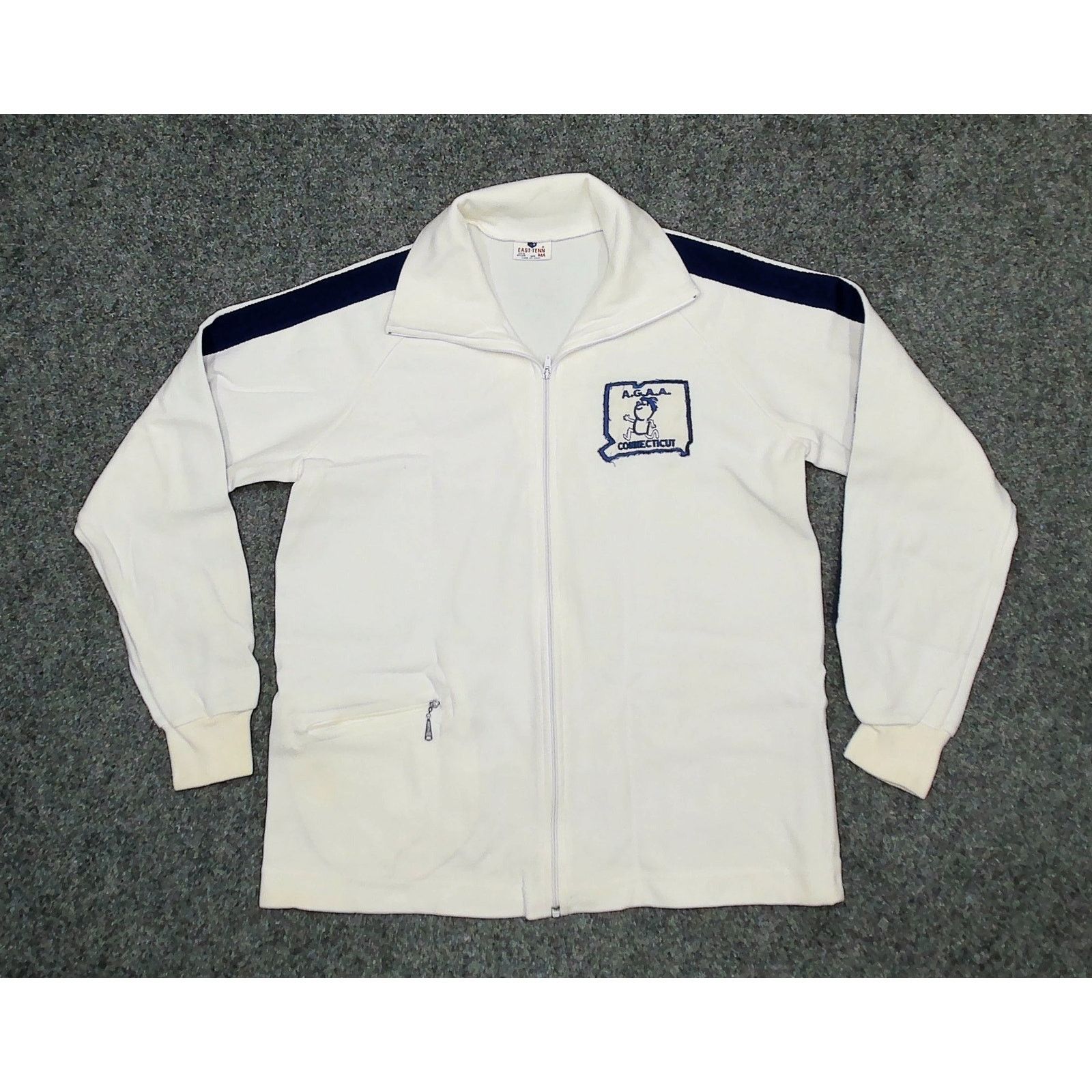 Vintage Vintage 1970s East Tenn Cropped Sleeve Raglan Track Jacket Size US M / EU 48-50 / 2 - 3 Thumbnail