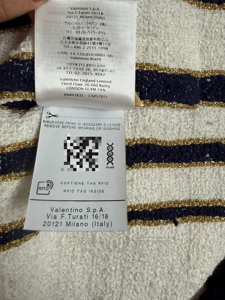 Valentino Valentino Blue and white striped gold women's coat Size L / US 10 / IT 46 - 7 Thumbnail