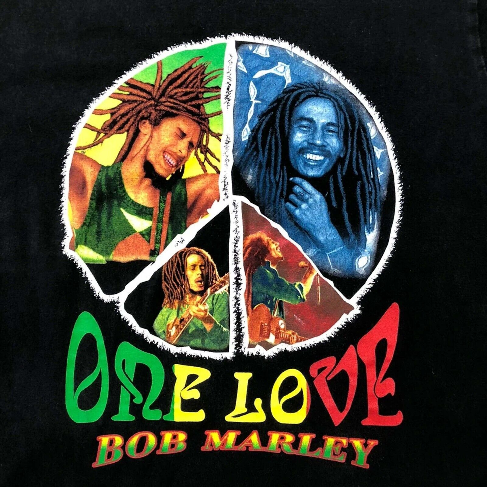 Bob Marley × Rap Tees × Vintage VTG Bob Marley One Love T Shirt Small Double Sided Rap Tee Size US S / EU 44-46 / 1 - 2 Thumbnail