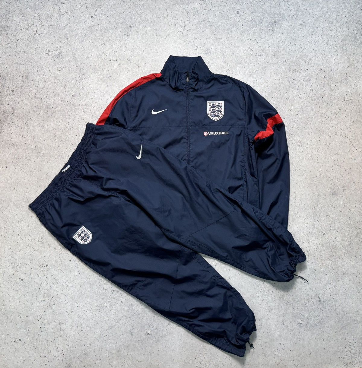 Nike England Team Soccer Nylon Track Suit Jacket Pants Y2K