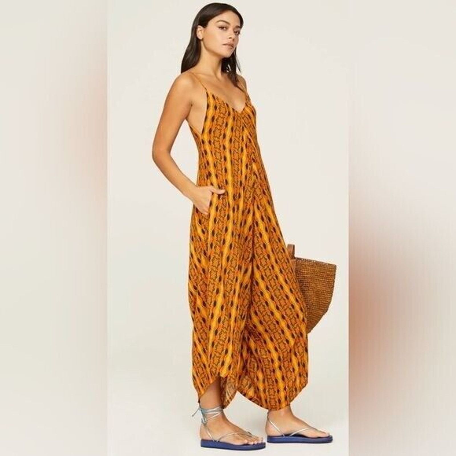 Other RTR KahindoKano Jumpsuit Orange/Mustard Wide Leg Sz XL Size 36" / US 14 / IT 50 - 2 Thumbnail