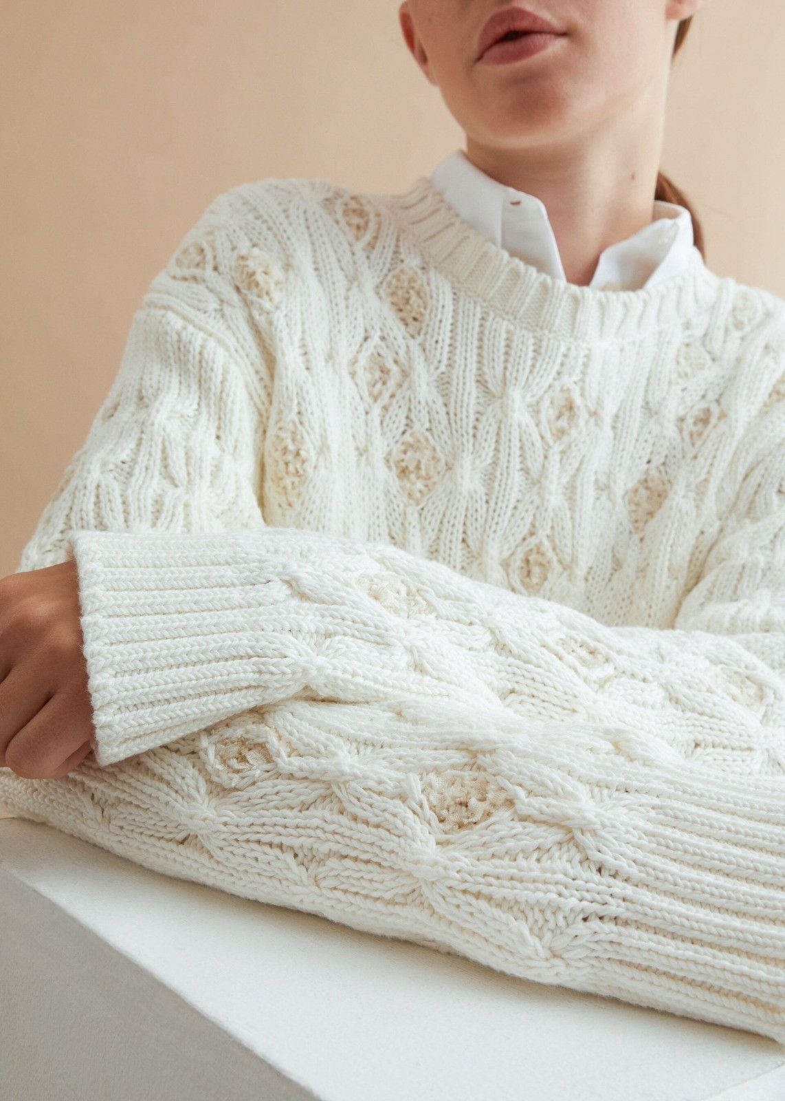Loro Piana o1srvl11e1224 Valencia Crewneck Sweater in Off White Size L / US 10 / IT 46 - 3 Thumbnail