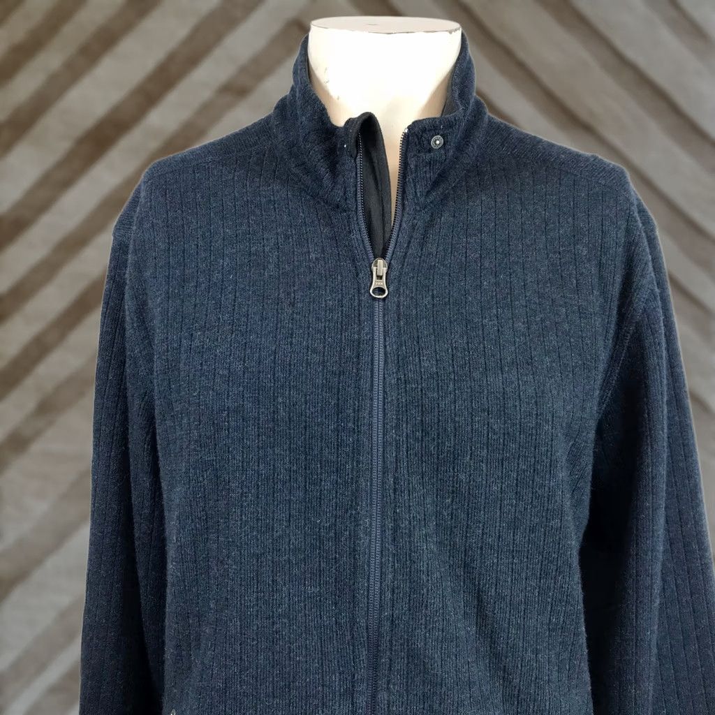 Prana Prana Full Zip Sweater Jacket Mens L Navy Blue Ribbed Knit Fleece Lined Pockets Mock Neck Size US L / EU 52-54 / 3 - 1 Thumbnail