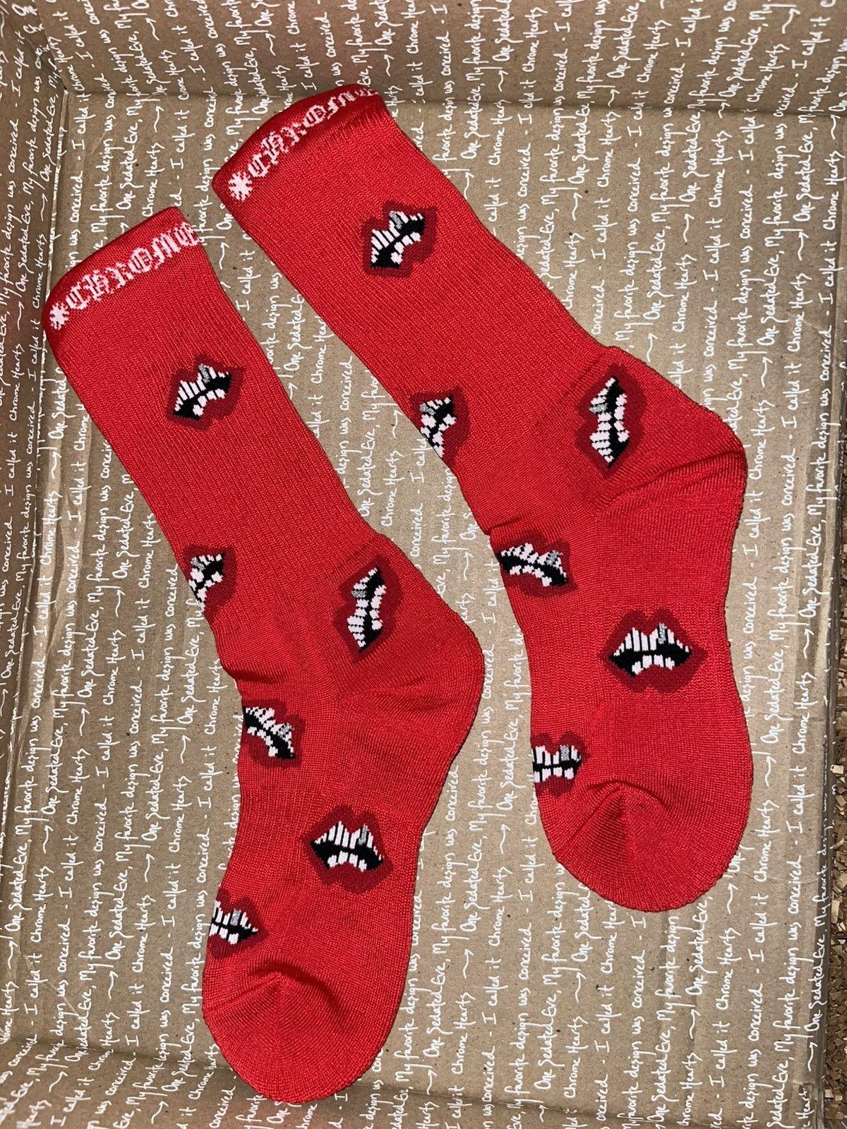 Chrome Heart Lip Sock Large Red