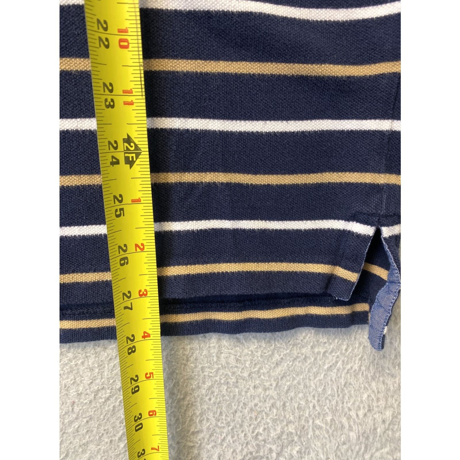 Eddie Bauer Eddie Bauer Polo Shirt Adult M Navy Stripe Short Sleeve Casual Men Pony 110-46 Regular Knit Multicolor/Blue-White-Stripe (No Graphic) Size US M / EU 48-50 / 2 - 6 Thumbnail
