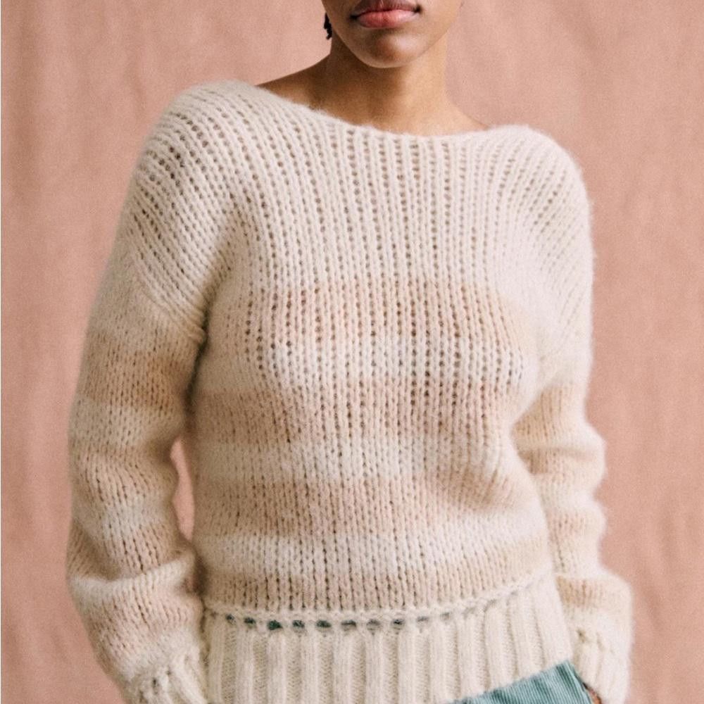 Designer Sézane Lysander Jumper used size can in ecru camel Size XS / US 0-2 / IT 36-38 - 4 Thumbnail