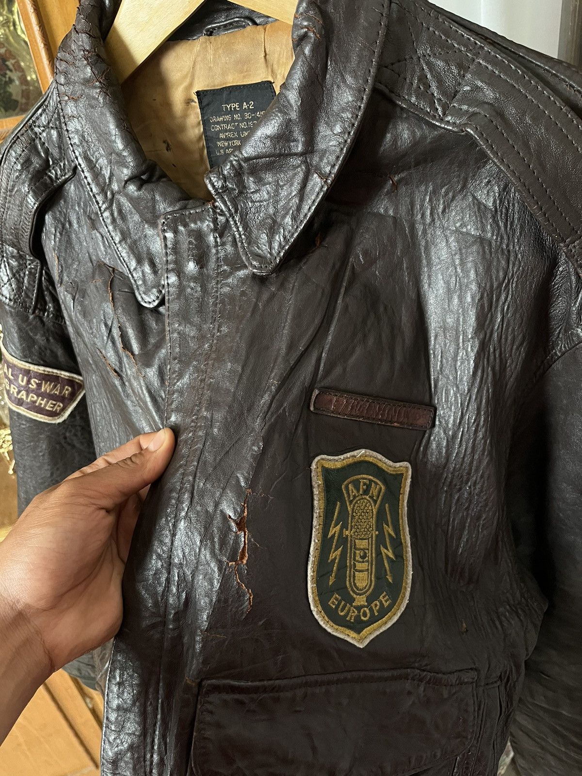 Avirex SUPER RARE! 1987 Avirex A-2 WW II Photograph Leather Jacket Size US M / EU 48-50 / 2 - 3 Thumbnail