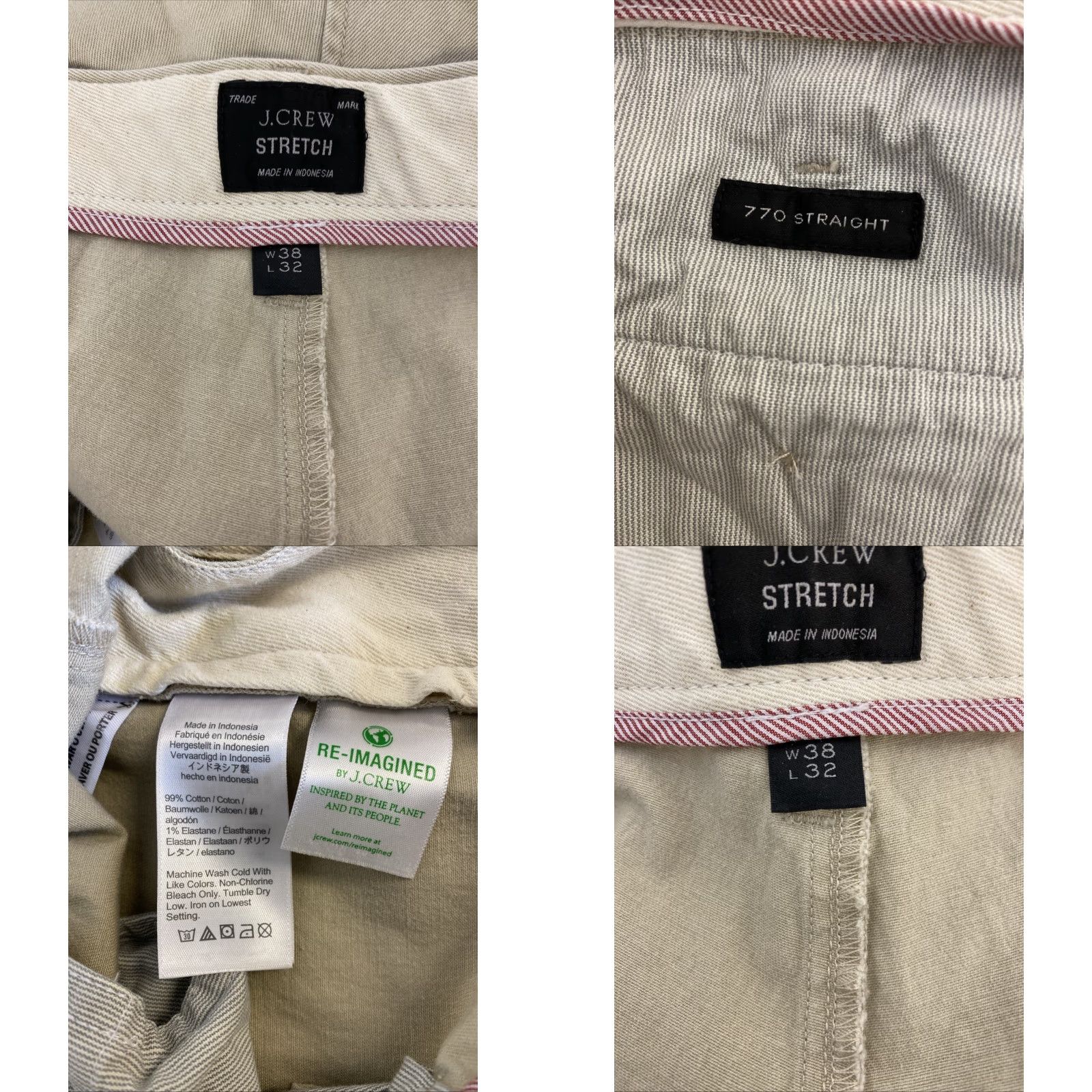 J.Crew VINTAGE J.CREW Men's Cotton Chino Pants Tapered Flat Front 38x32 Tan Casual Business Size US 38 / EU 54 - 8 Thumbnail