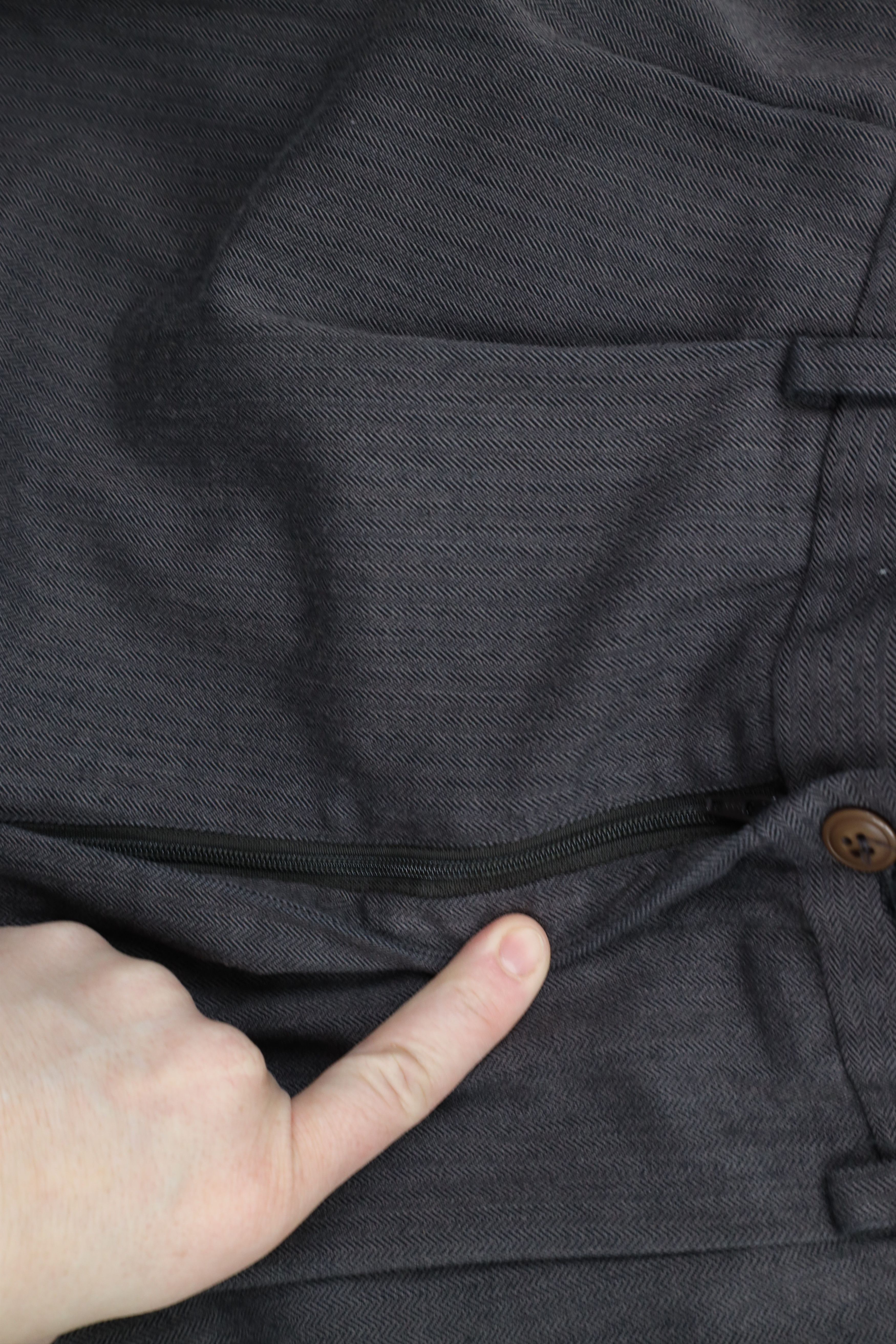 Vintage Vintage 90s Streetwear Wide Leg Herringbone Chino Pants Size US 34 / EU 50 - 6 Thumbnail