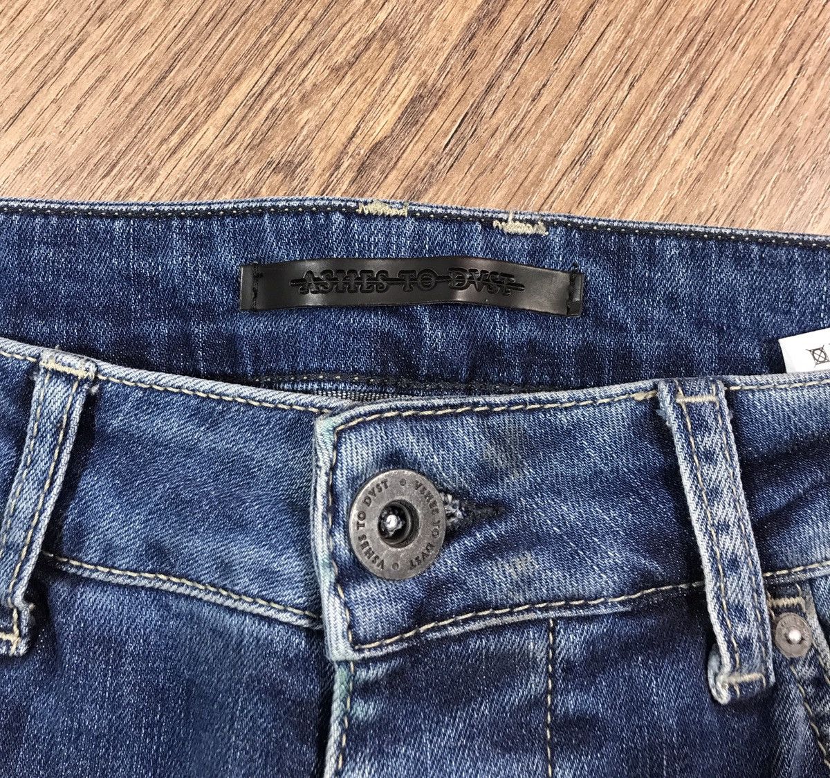 Designer × Vintage Ashes To DVST Distressed Biker Denim Pants Jeans Size US 33 - 5 Thumbnail