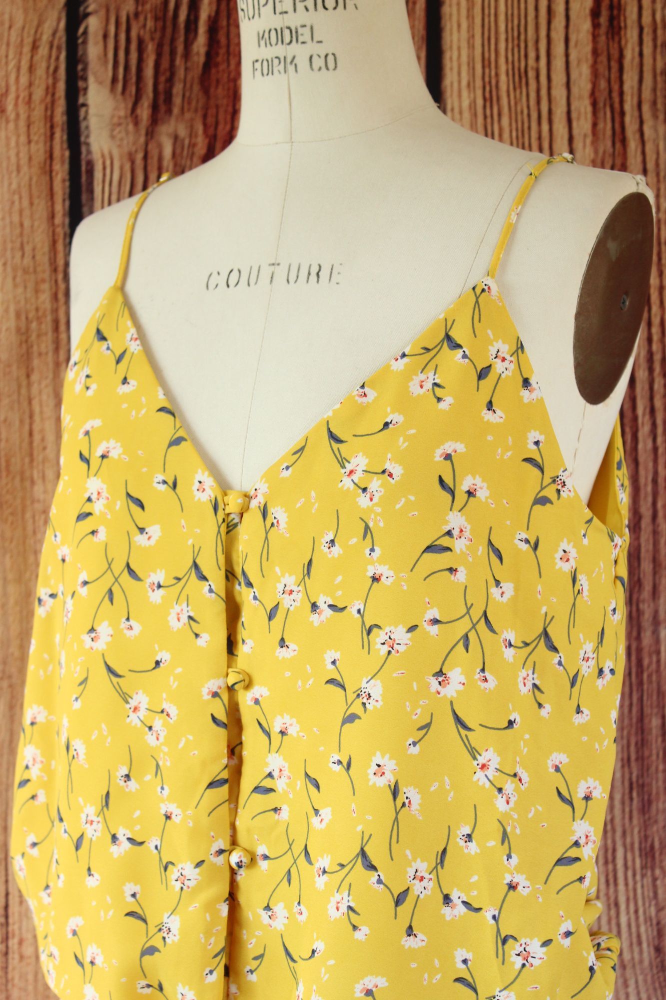 Other Sienna Sky Womens Top, Size Medium, Yellow Floral Tie-Front Size M / US 6-8 / IT 42-44 - 8 Thumbnail