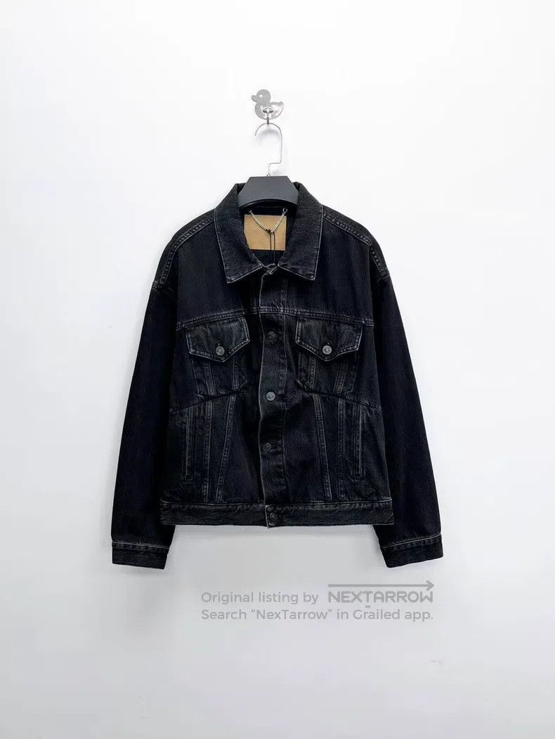 Balenciaga Balenciaga Black Washed Distressed Short Denim Jacket Size XXS / US 00 / IT 34 - 1 Thumbnail