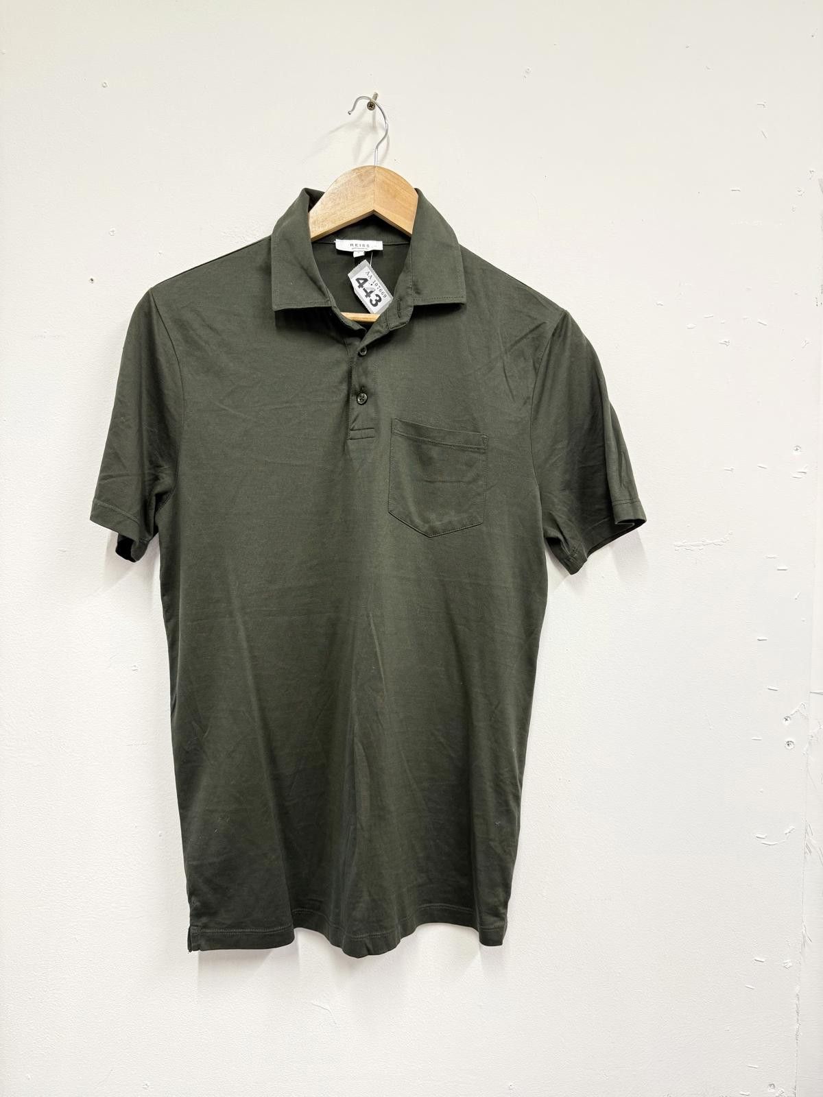 Reiss REISS Egyptian Cotton Men's Polo Shirt - Small, Olive Green Size US S / EU 44-46 / 1 - 1 Thumbnail
